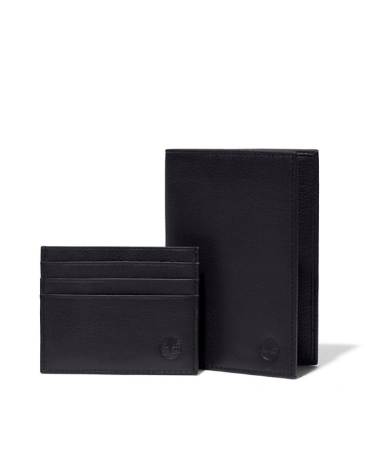 Passport Cover & Cardholder Gift Set for Men in Black