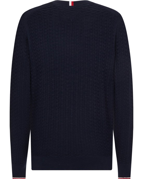Tommy Hilfiger Exaggerated Structure Crew Neck Blue (MW0MW28111)