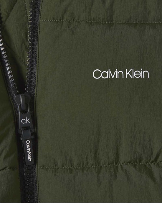 Calvin Klein Μπουφάν Ανδρικό Λαδί K10K107485