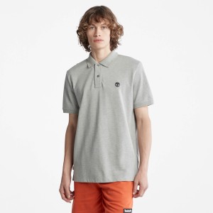 Timberland Ανδρική Μπλούζα SS Millers River Pique Polo Γκρι