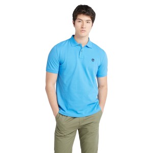 Timberland Ανδρική Μπλούζα SS Millers River Pique Polo Μπλε