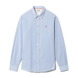 Napapijri Light Blu Stripe Cotton Shirt NA4G2X