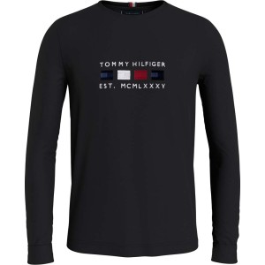 Tommy Hilfiger T-shirt Μακρί Μανίκι Μαύρο MW0MW20163