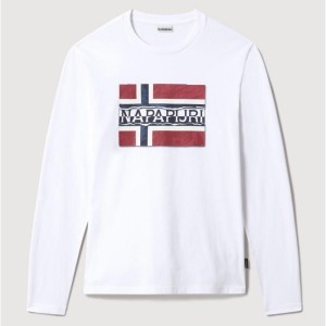 Napapijri T-Shirt Με Μακρί Μανίκι Λευκό NP0A4FRQ