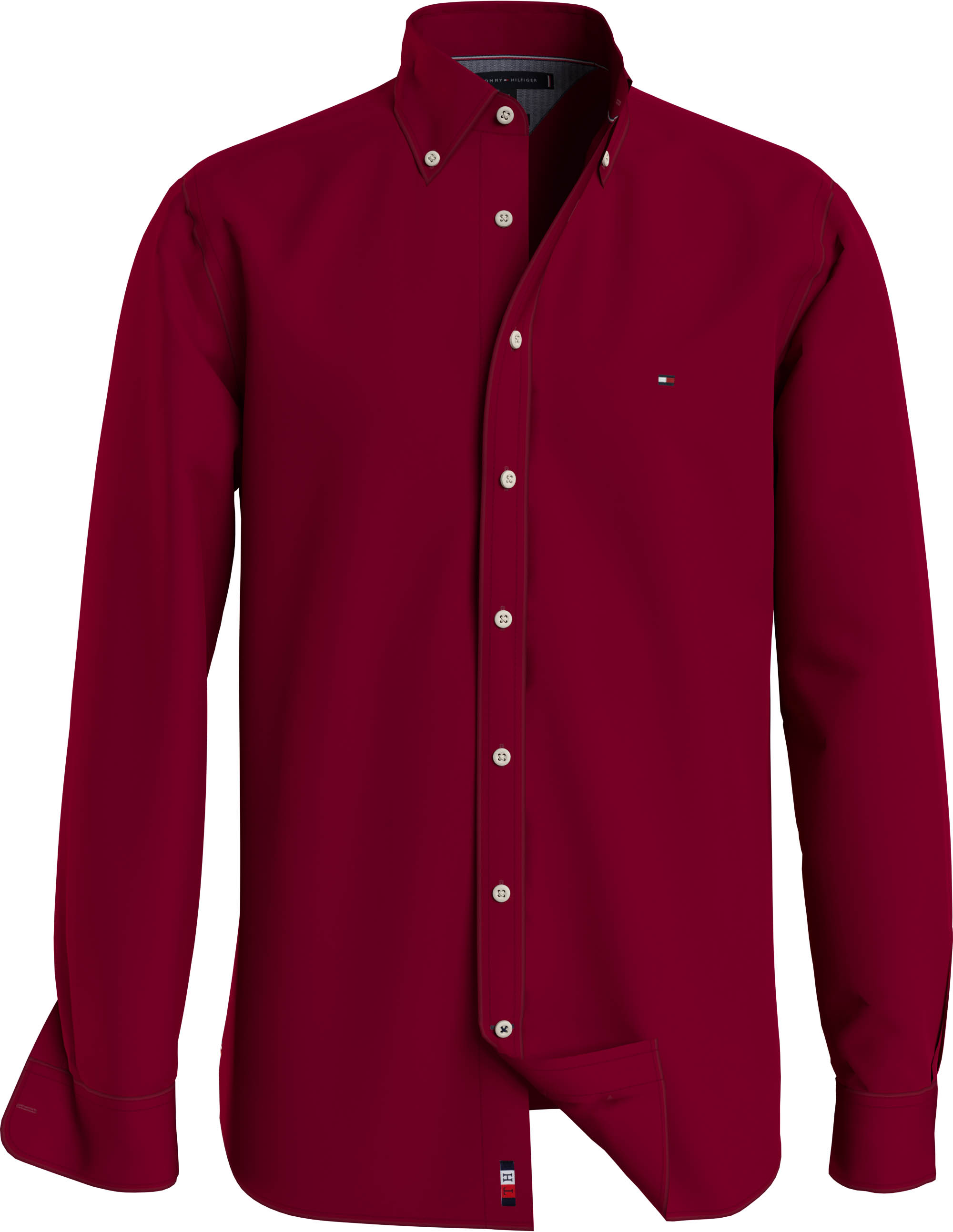 Dark Natural Shirt (MW0MW28320) Rf Soft Tommy Red Solid Hilfiger